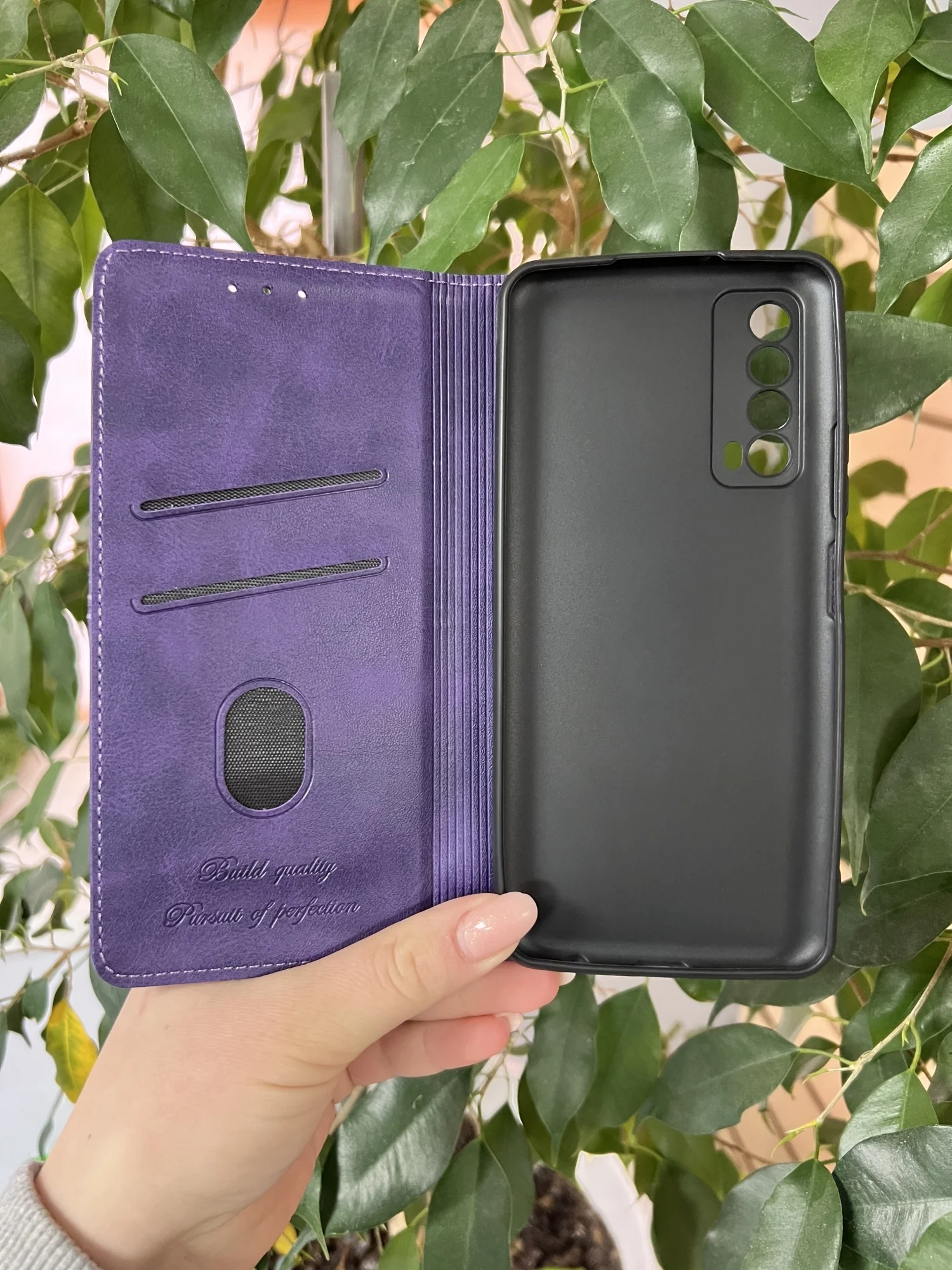 Фиолетовый чехол книжка elitcase для Huawei P Smart (2021) и Huawei Y7a