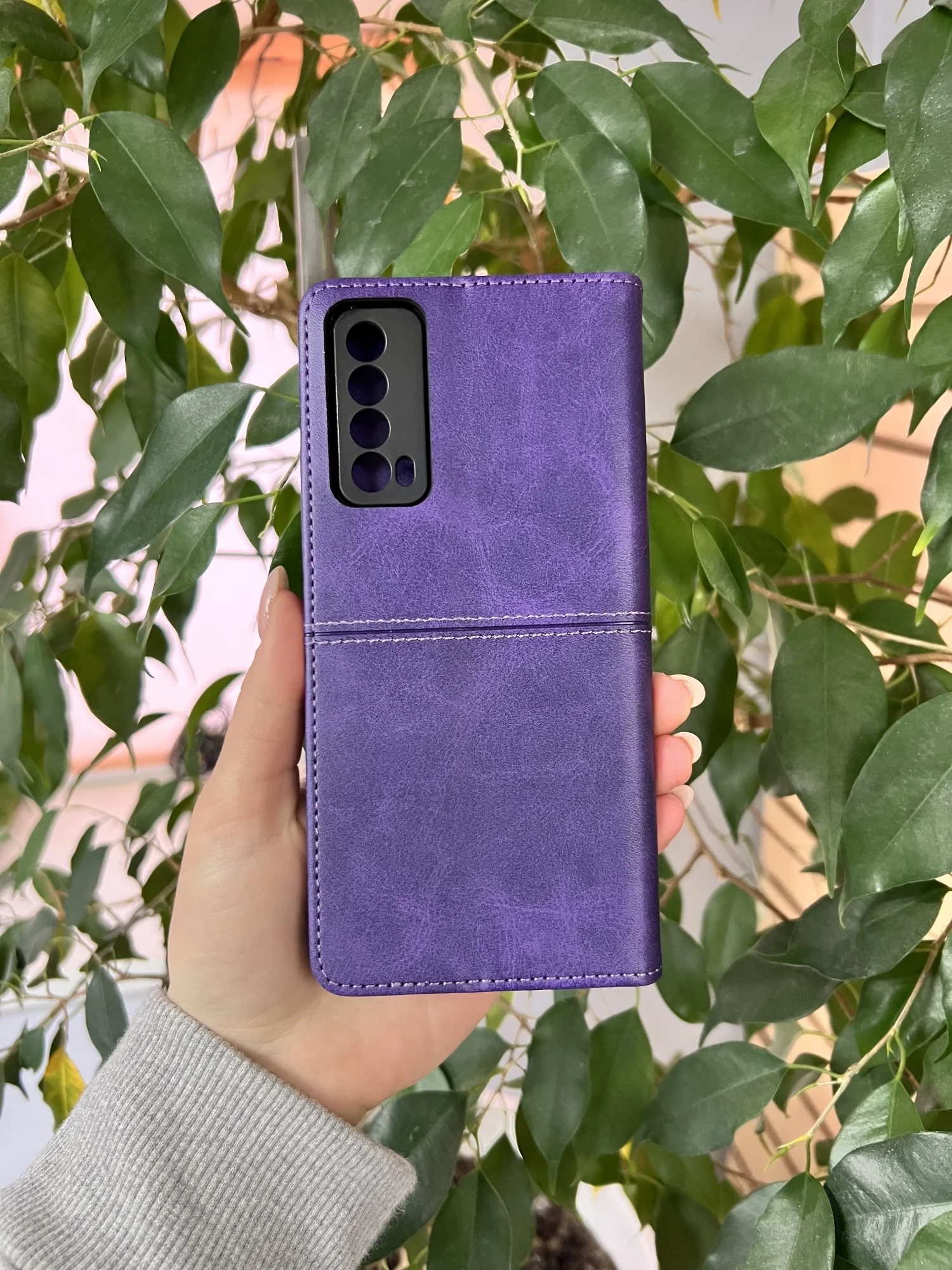 Фиолетовый чехол книжка elitcase для Huawei P Smart (2021) и Huawei Y7a
