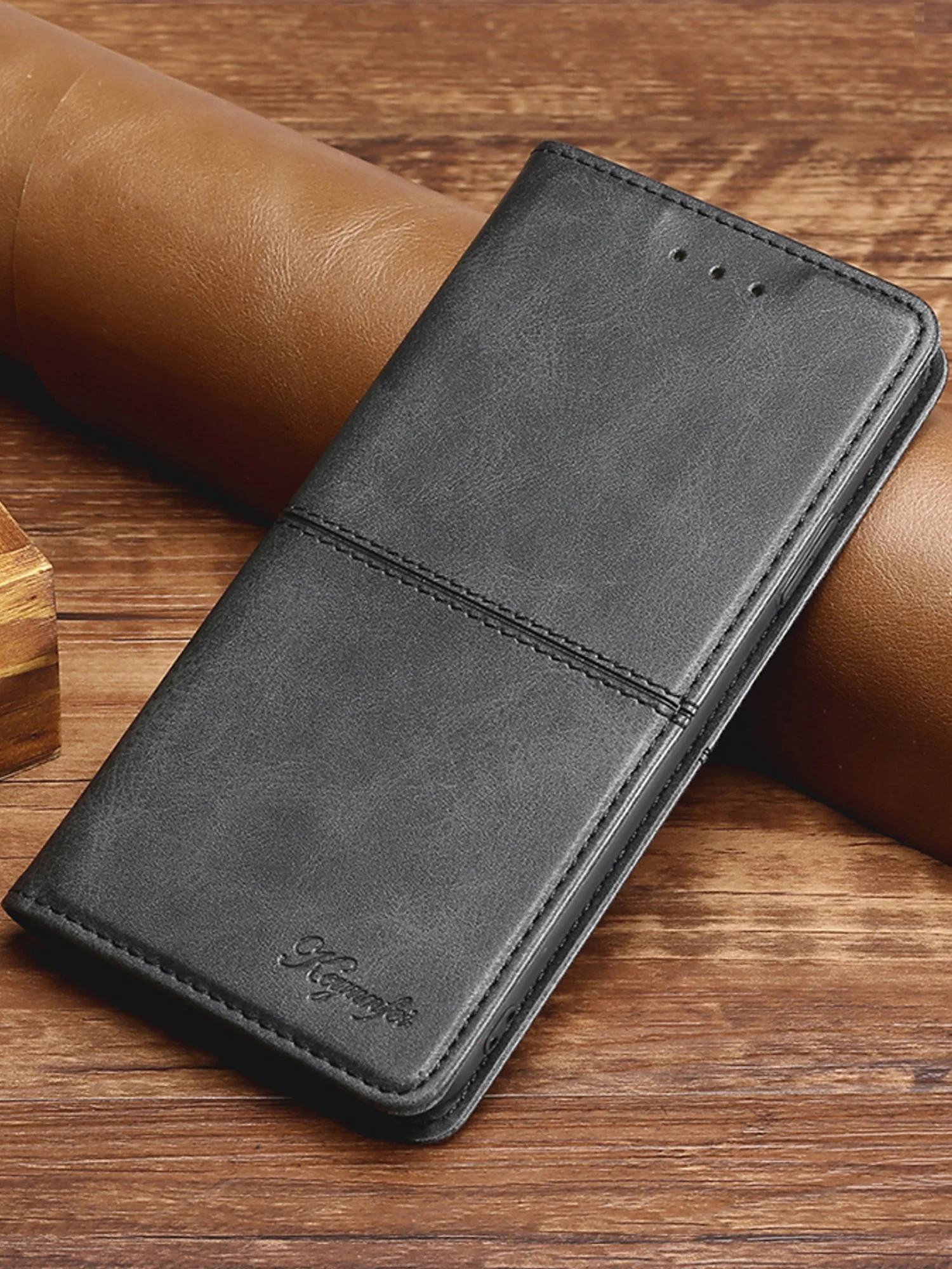 Черный чехол книжка elitcase для Huawei P Smart (2021) и Huawei Y7a