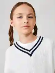 Джемпер детский для девочек ACOOLA Barbara, молочный, вискоза, полиэстер