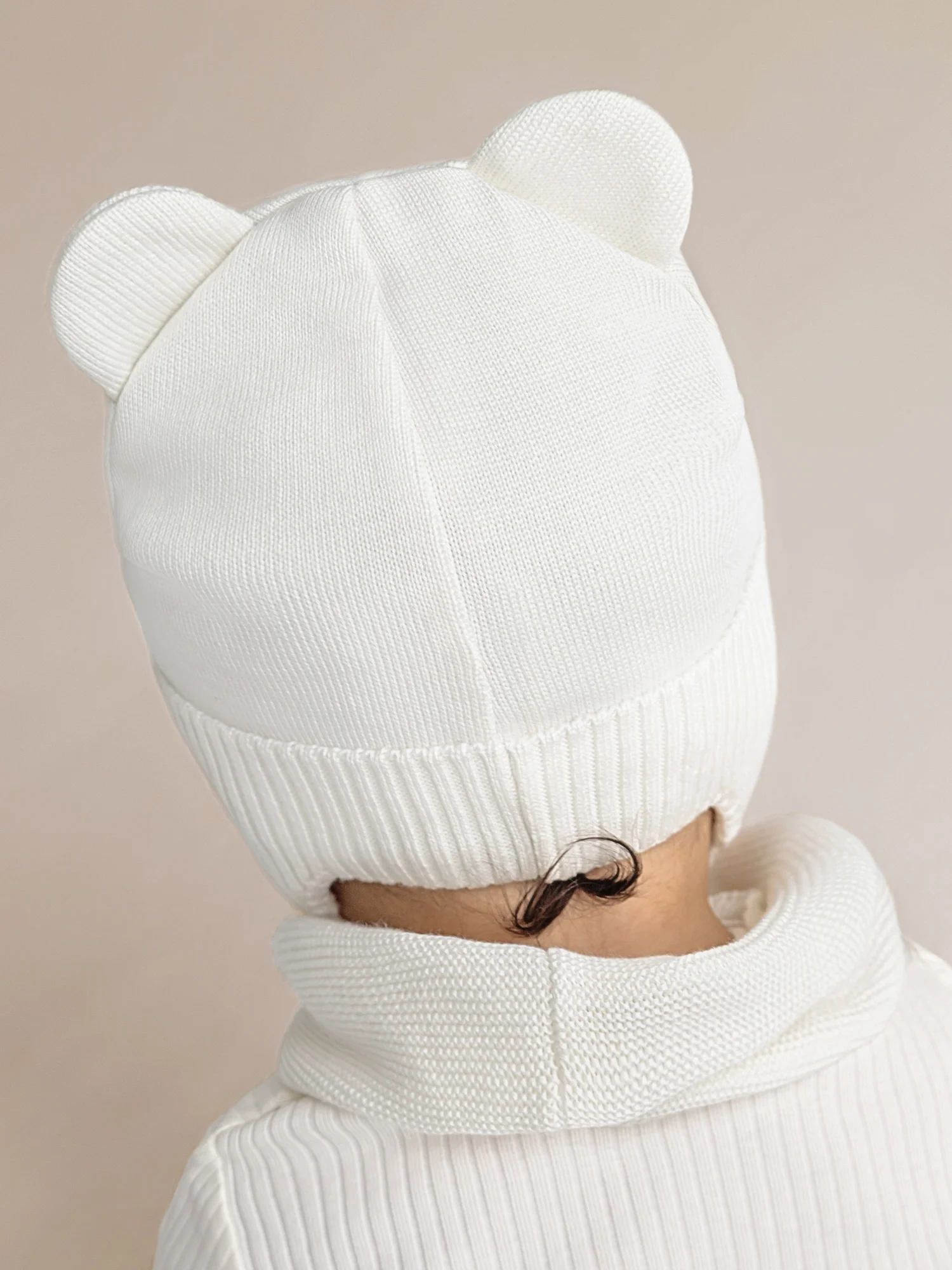 Молочный шапка детская вязаная Amarobaby Pure Love BEAR