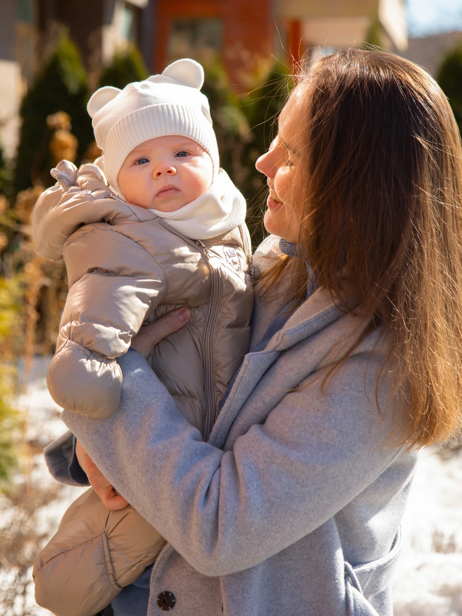 Молочный шапка детская вязаная Amarobaby Pure Love BEAR