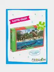 Карта-пазл ГЕОДОМ "Динозавры", 260 деталей