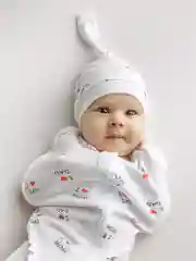 Белый пеленка (кокон на молнии) с шапочкой Amarobaby (Soft Hugs)