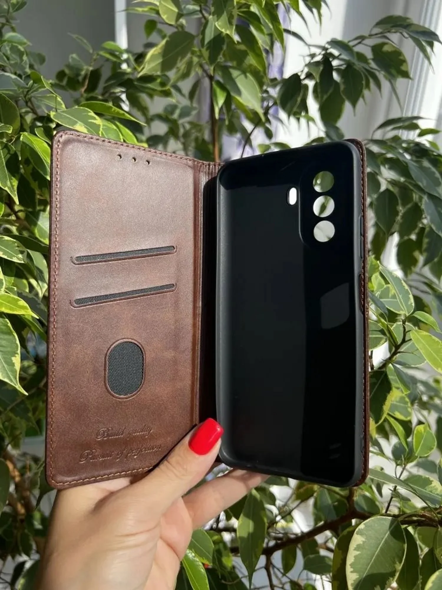 Тёмно-коричневый чехол книжка elitcase для Huawei Nova Y71 и Y70 и Y70 Plus / Нова У71 и У70 и У70 +