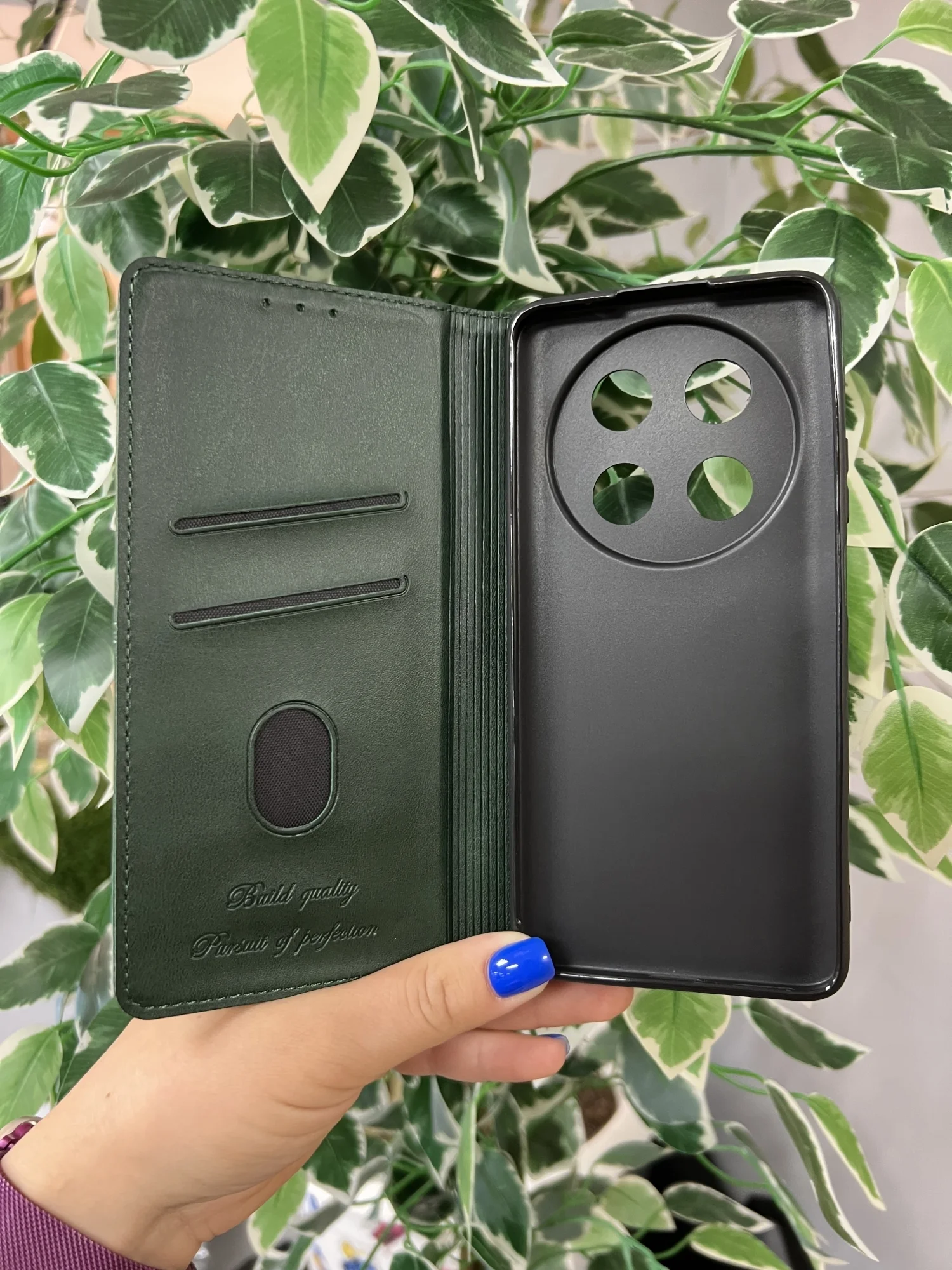 Тёмно-зелёный чехол книжка elitcase для Huawei Nova 12i / Хуавей Нова 12i