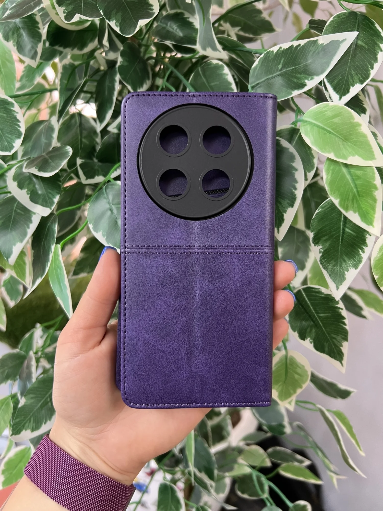 Фиолетовый чехол книжка elitcase для Huawei Nova 12i / Хуавей Нова 12i