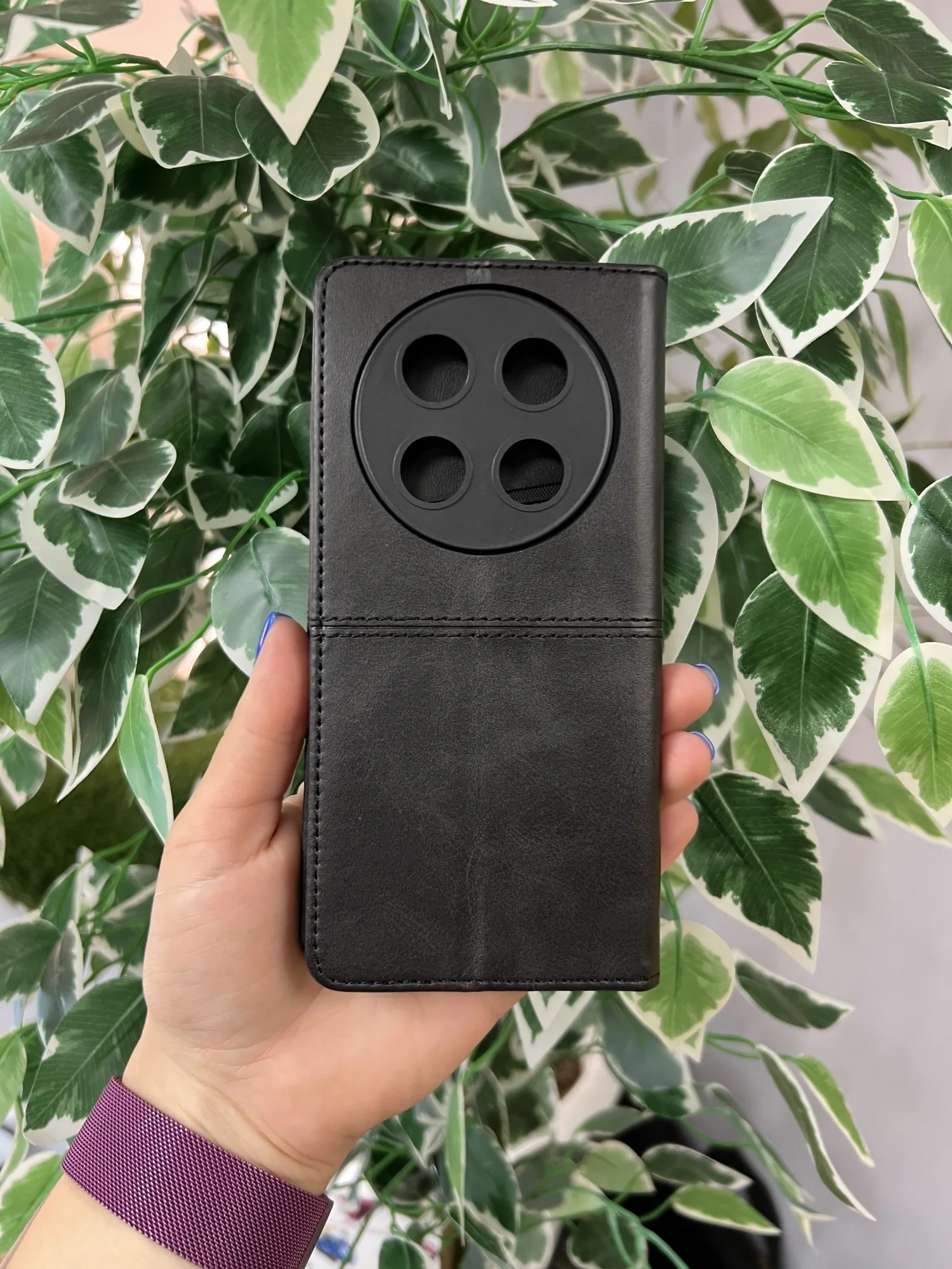 Черный чехол книжка elitcase для Huawei Nova 12i / Хуавей Нова 12i