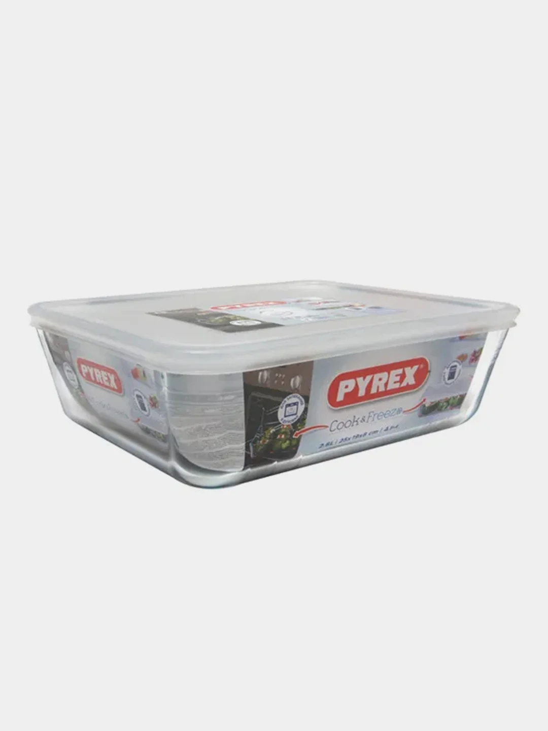 Форма для запекания и выпечки с крышкой PYREX COOK&FREEZ, 2.6л, 24x19x8см, прямоугольная