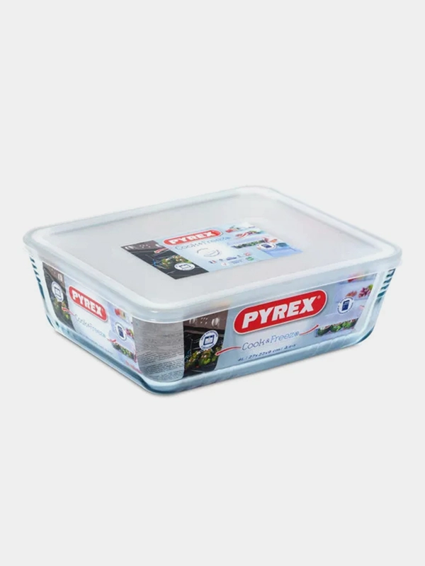 Форма для запекания и выпечки с крышкой PYREX COOK&FREEZ, 4л, 27x22x9см, прямоугольная