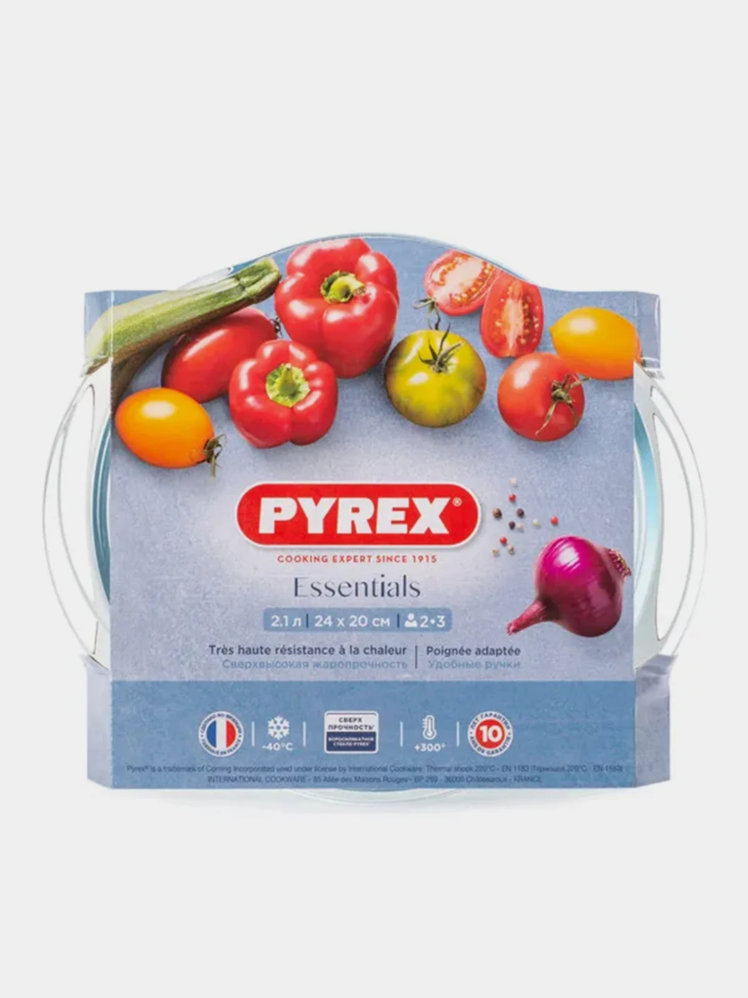 Кастрюля PYREX ESSENTIALS, 2.1л, 20см, круглая, с крышкой