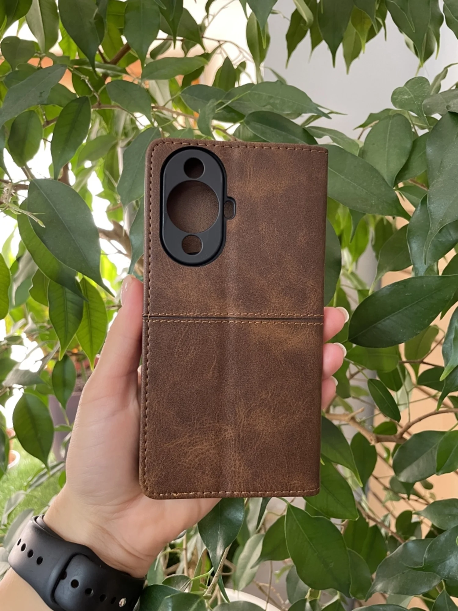 Тёмно-коричневый чехол книжка elitcase для Huawei Nova 11 и Huawei Nova 12s