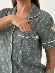 Приглушённый хаки пижама женская