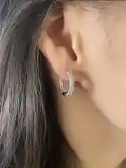 Серьги кольца с подвеской из жемчуга