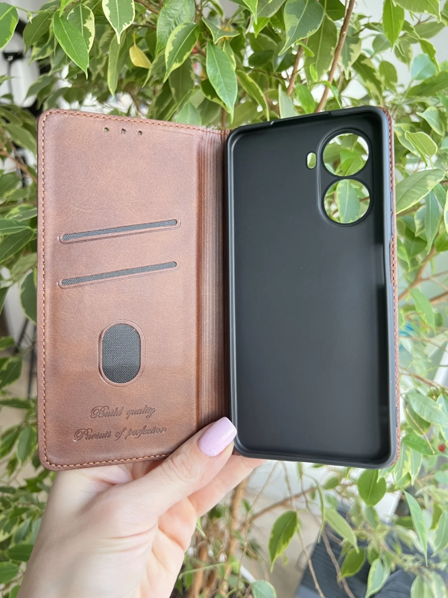 Тёмно-коричневый чехол книжка elitcase для Huawei Nova 10 SE / Хуавей Нова 10 SE