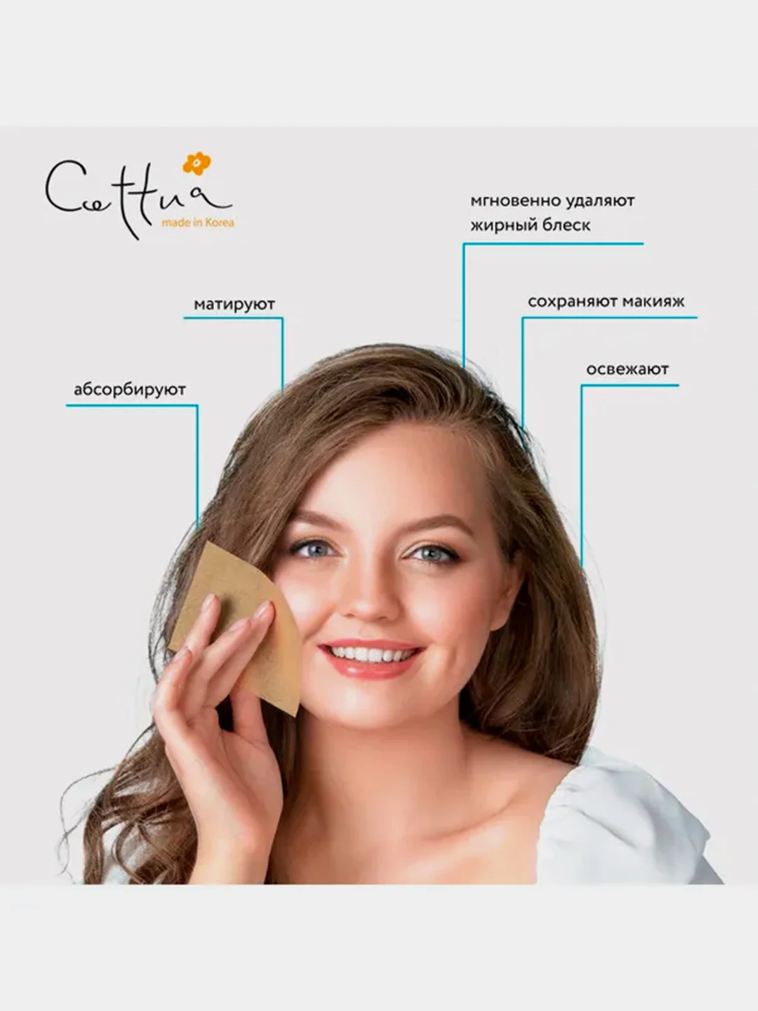 Матирующие салфетки для лица CETTUA, 50 штук