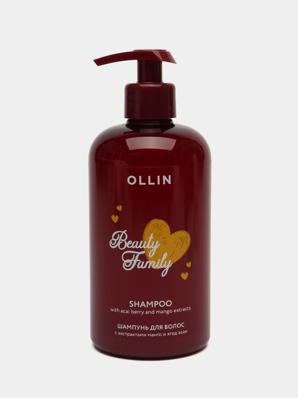 OLLIN Шампунь BEAUTY FAMILY для ухода за волосами с экстрактами манго и ягод асаи 500 мл