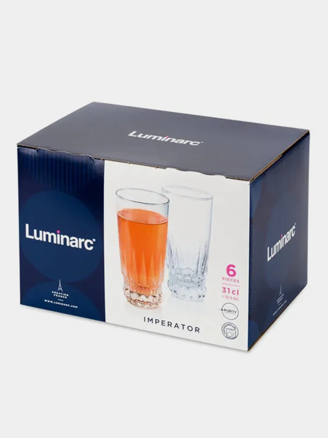 Набор стаканов Luminarc "Император", 6 штук, 310мл, высокие