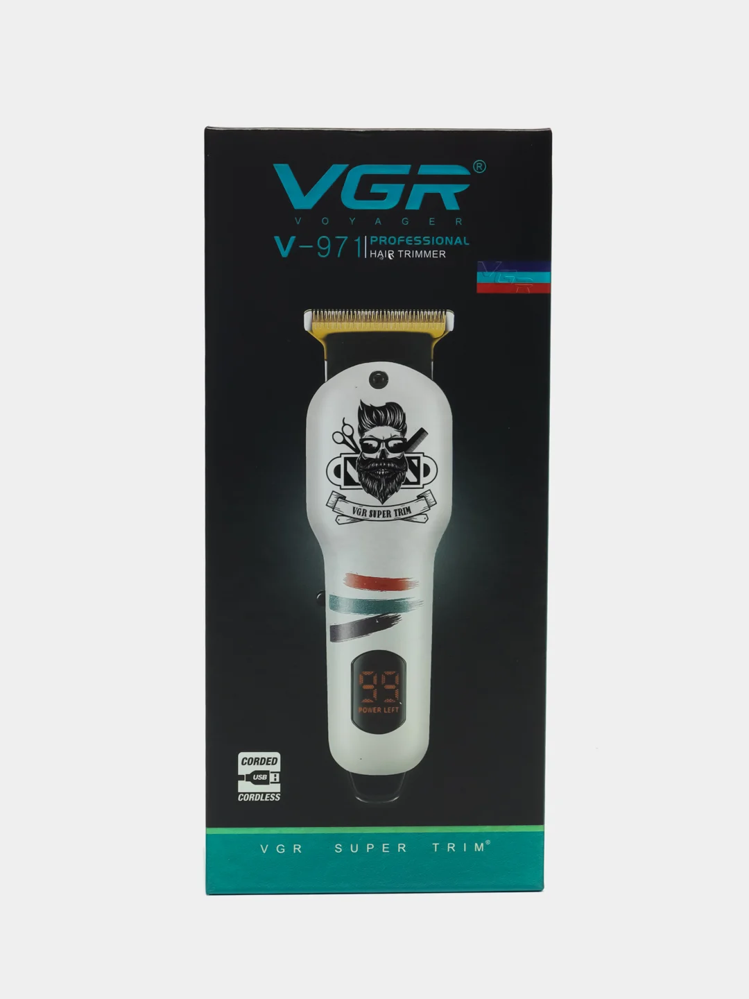 Белый машинка для стрижки волос, триммер для бороды VGR V-971