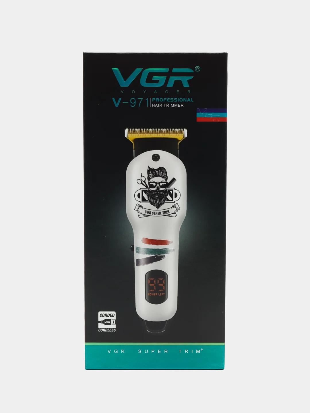 Черный машинка для стрижки волос, триммер для бороды VGR V-971