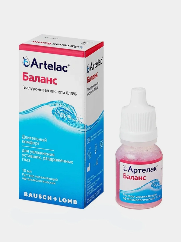 Увлажняющие капли для глаз Bausch Lomb Артелак Баланс, 10 мл