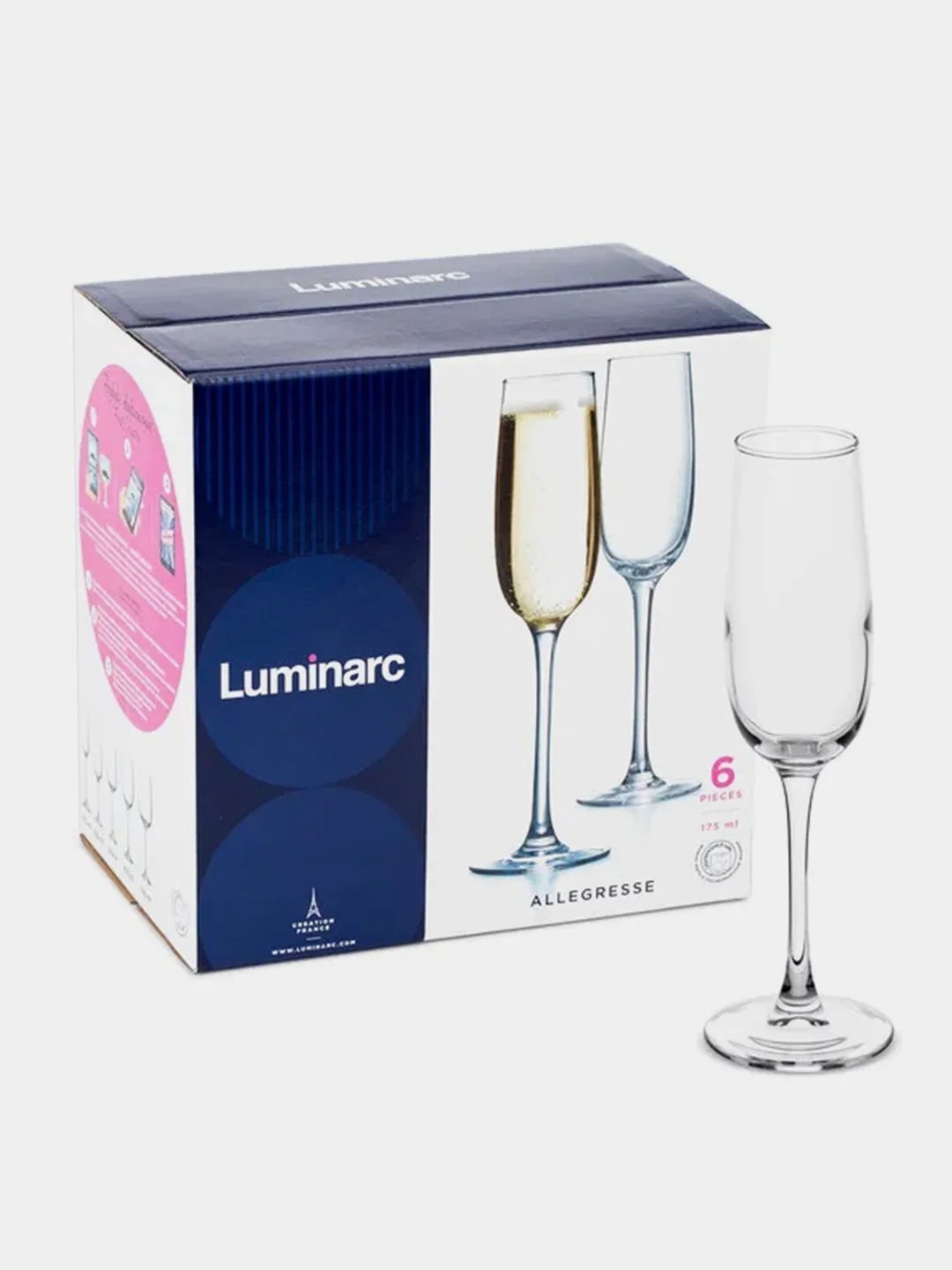 Набор фужеров для шампанского Luminarc "Аллегресс", 6 штук, 175мл