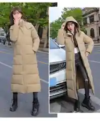 Женская удлинённая осенне-зимняя куртка с капюшоном