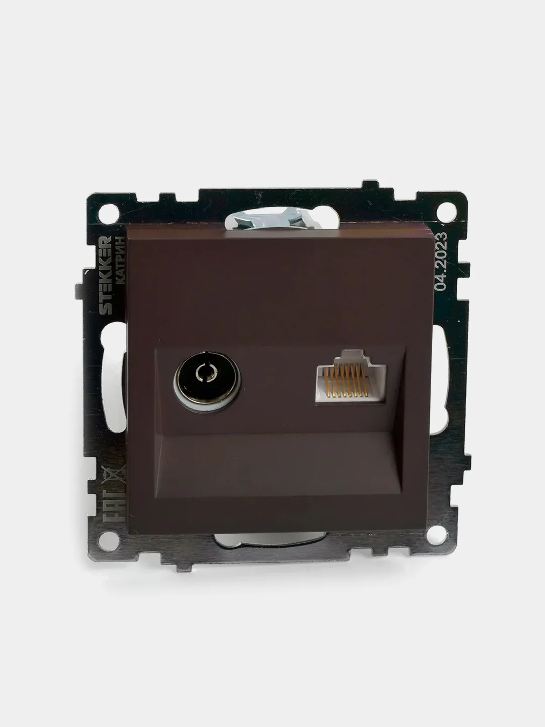 Розетка TV + компьютерная Stekker, GLS00-7106-04, RJ-45 механизм, серия Катрин