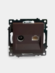 Розетка TV + компьютерная Stekker, GLS00-7106-04, RJ-45 механизм, серия Катрин