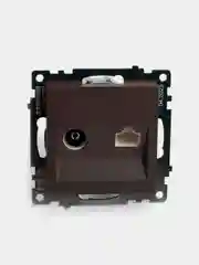Розетка TV + компьютерная Stekker, GLS00-7106-04, RJ-45 механизм, серия Катрин