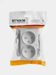 Розетка 2-местная Stekker, GLS10-7113-01 с защитной шторкой б/з, Катрин, белый