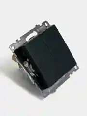 Переключатель 2-клавишный Stekker, GLS10-7107-05, серия Катрин, черный