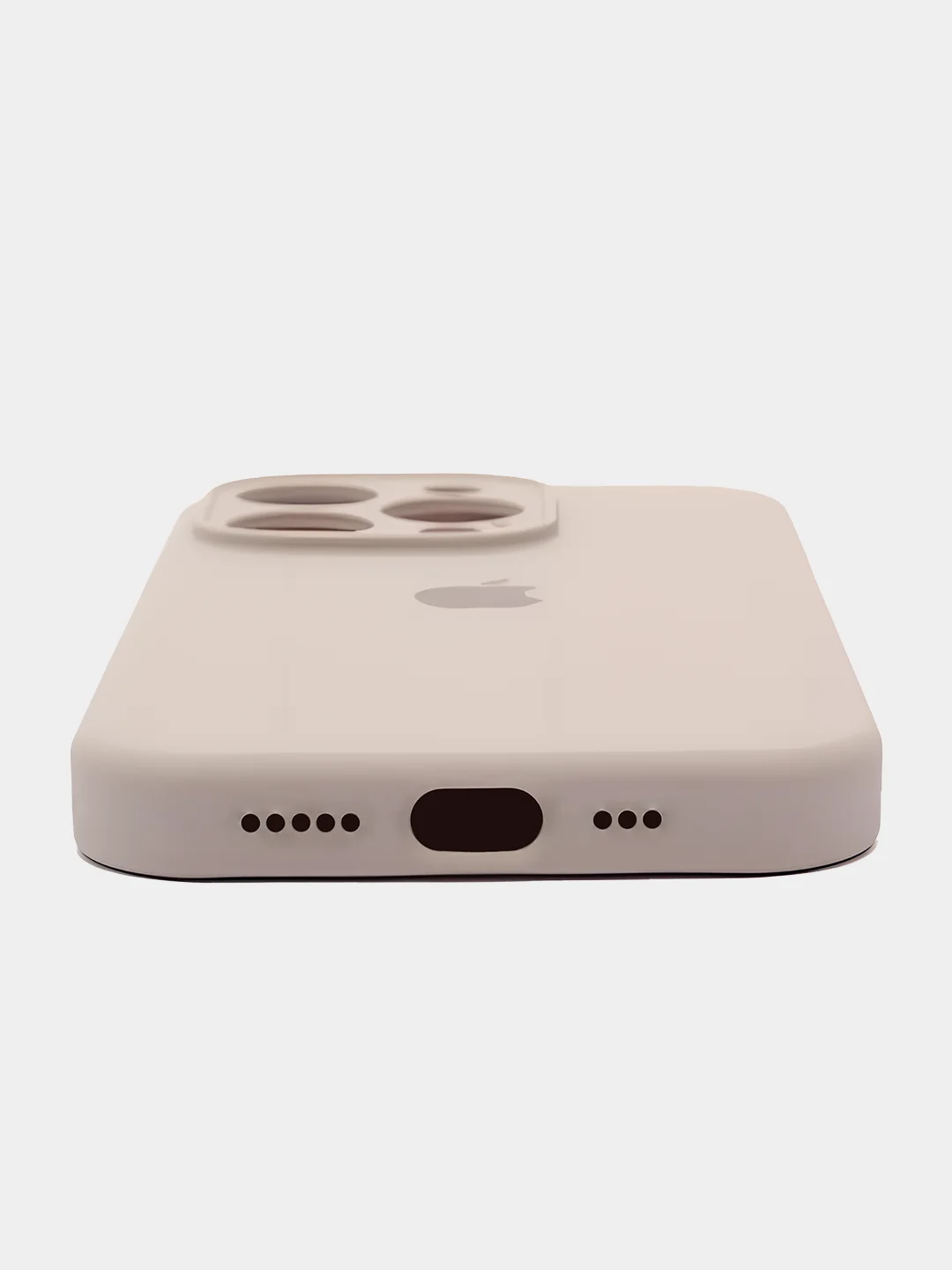 Бежевый меланж чехол iPhone, Айфон 15, Про Макс, Pro Max, силиконовый