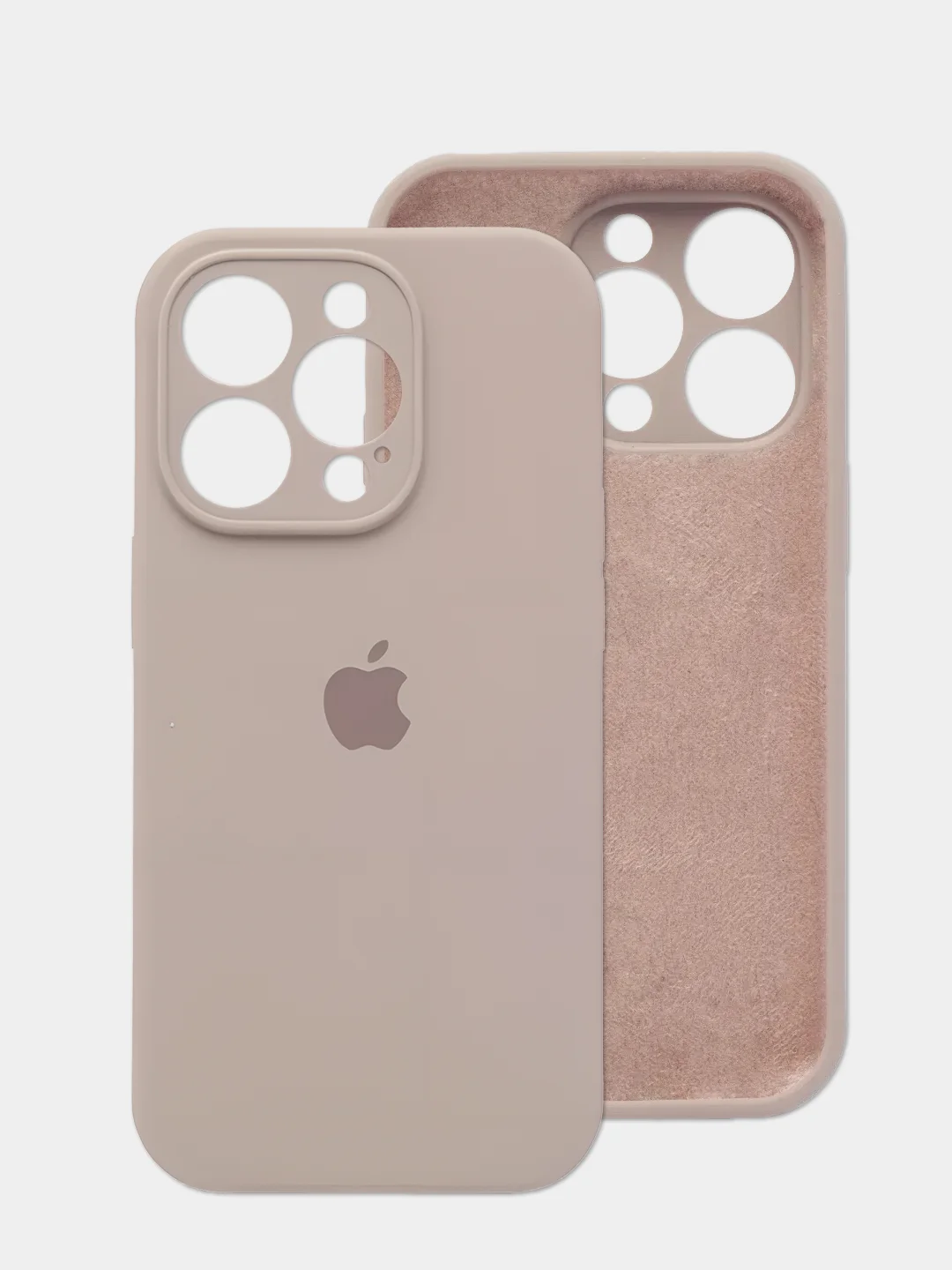 Бежевый меланж чехол iPhone, Айфон 15, Про Макс, Pro Max, силиконовый