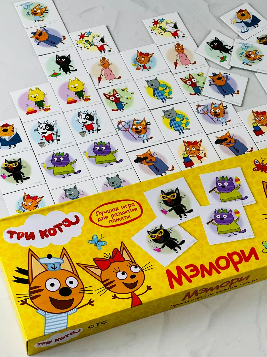 Детская карточная Мэмори Три кота Кошка мемори мемо