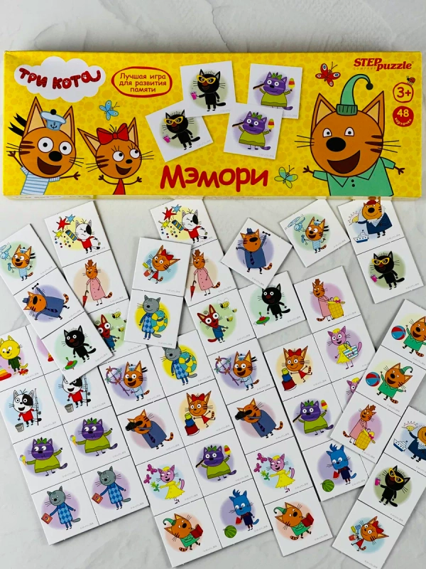 Детская карточная Мэмори Три кота Кошка мемори мемо