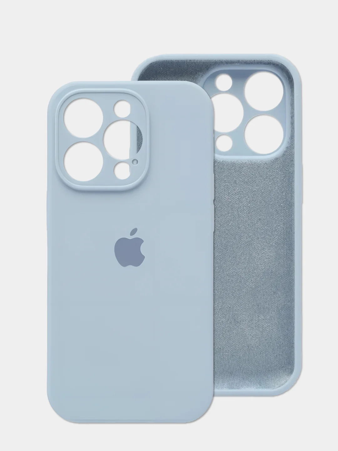 Светло-синий чехол iPhone, Айфон 15, Про Макс, Pro Max, силиконовый
