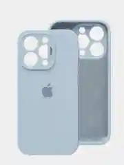 Светло-синий чехол iPhone, Айфон 15, Про Макс, Pro Max, силиконовый