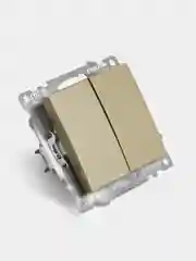 Переключатель 2-клавишный Stekker GLS10-7107-08, серия Катрин, золотистый