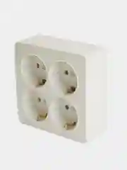 Розетка 4-местная Stekker, MST16-14S-01, квадрат,250В,16А,IP20,София, белый,