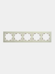 Рамка 5-местная, Stekker, GFR00-7005-07, стекло, серия Катрин, дымчатый