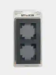 Рамка 2-местная Stekker, GFR00-7002-06, стекло, серия Катрин, графит