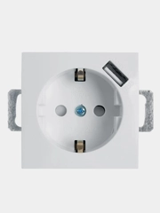 Розетка STEKKER PST16-9111-01, 1-местная с USB, белая