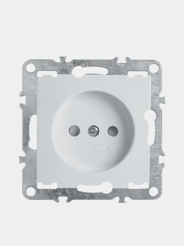 Розетка STEKKER PST10-9109-01, 1-местная, 250В/10А, белая
