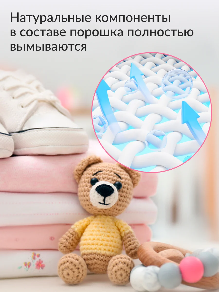 Экологичнный концентрированный порошок для стирки Детского белья Jundo Baby 900 гр
