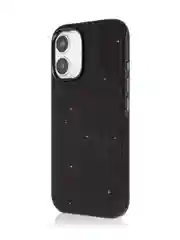 Черный чехол люкс для iPhone 16, Pro, Max блестящий BROSCORP пластиковый с силиконом, стразами
