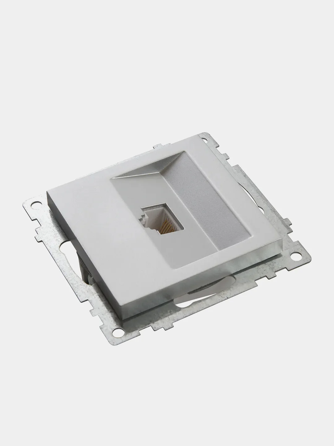 Розетка компьютерная Stekker GLS00-7107-03, 1-местная RJ-45 (механизм), серебряный цвет