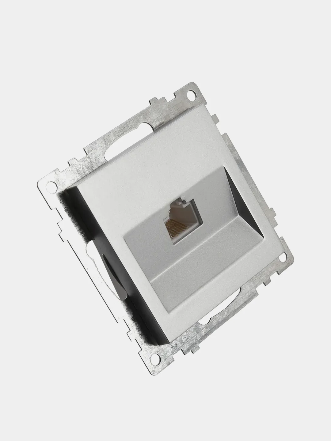 Розетка компьютерная Stekker GLS00-7107-03, 1-местная RJ-45 (механизм), серебряный цвет