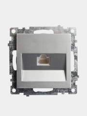 Розетка компьютерная Stekker GLS00-7107-03, 1-местная RJ-45 (механизм), серебряный цвет