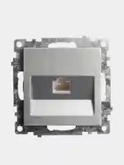 Розетка компьютерная Stekker GLS00-7107-03, 1-местная RJ-45 (механизм), серебряный цвет